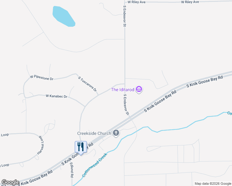 map of restaurants, bars, coffee shops, grocery stores, and more near 2180 South Endeavor Street in Wasilla