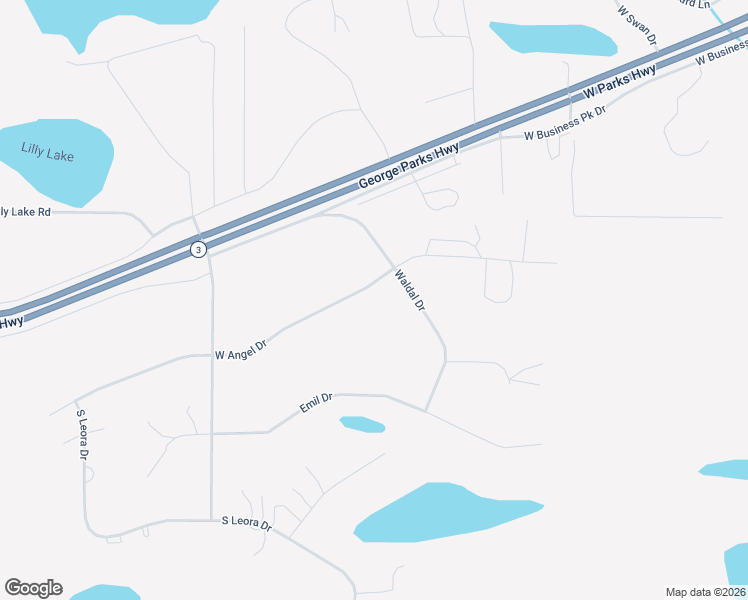 map of restaurants, bars, coffee shops, grocery stores, and more near 8740 West Angel Drive in Wasilla