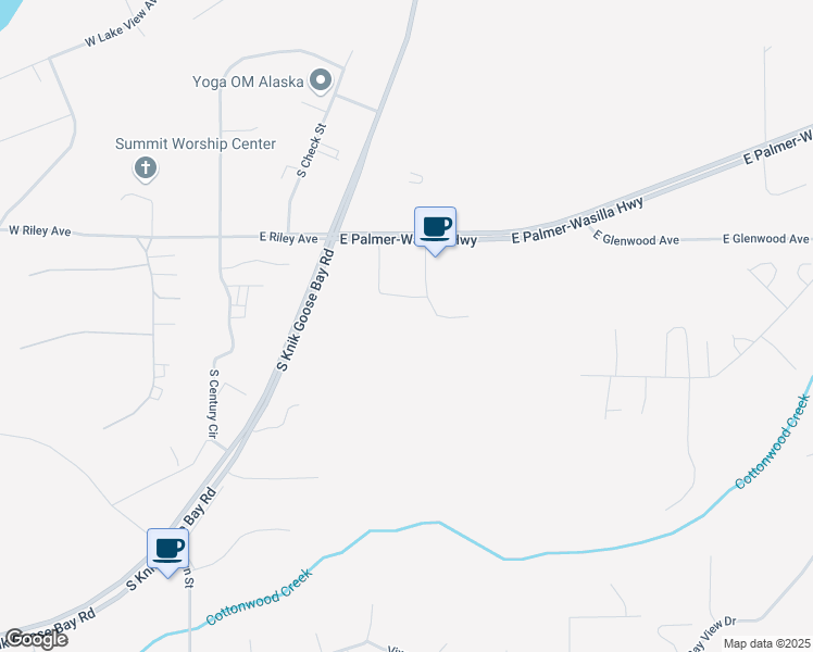 map of restaurants, bars, coffee shops, grocery stores, and more near 360 East Palmer-Wasilla Highway in Wasilla