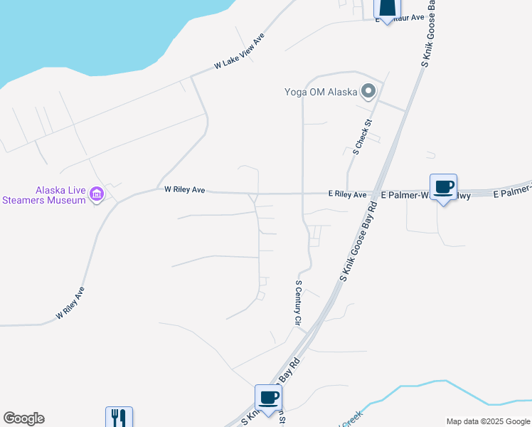 map of restaurants, bars, coffee shops, grocery stores, and more near 1207 South Center Point Drive in Wasilla