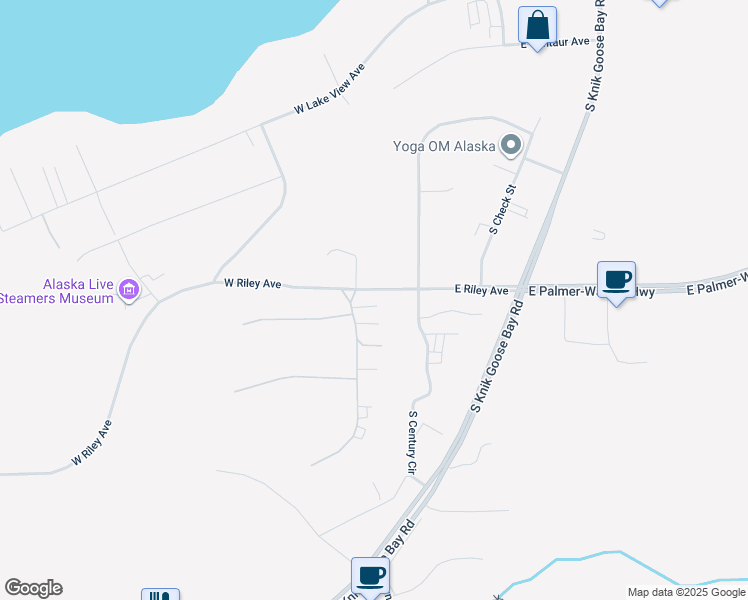 map of restaurants, bars, coffee shops, grocery stores, and more near 1207 South Center Point Drive in Wasilla