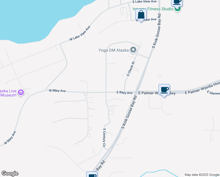 map of restaurants, bars, coffee shops, grocery stores, and more near 191 East Riley Avenue in Wasilla