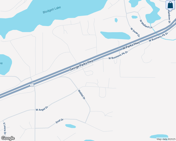 map of restaurants, bars, coffee shops, grocery stores, and more near 8641 West Angel Drive in Wasilla