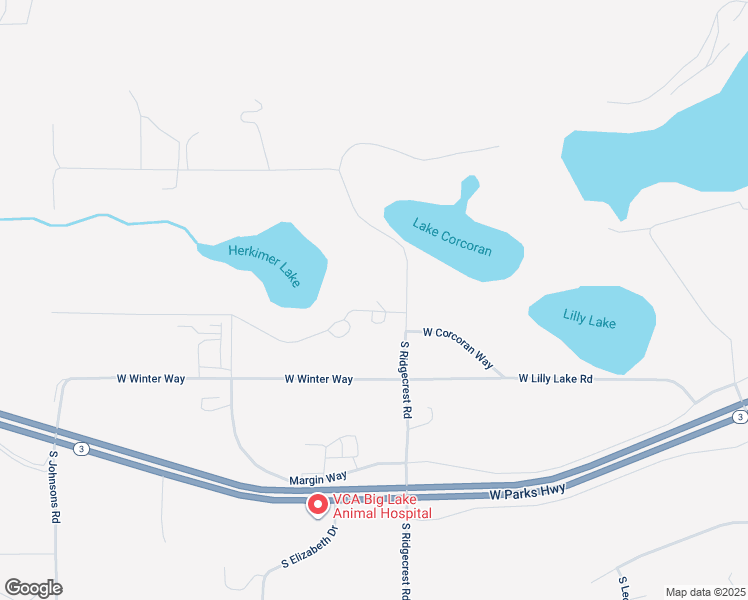 map of restaurants, bars, coffee shops, grocery stores, and more near 9621 Herkimer Drive in Wasilla