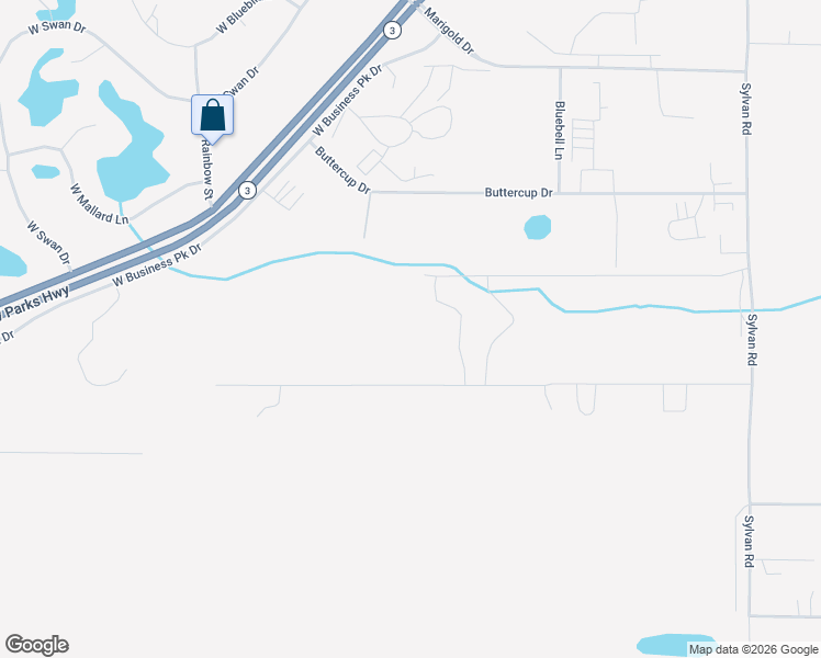 map of restaurants, bars, coffee shops, grocery stores, and more near 7769 West Sun Ridge Circle in Wasilla
