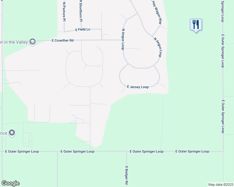 map of restaurants, bars, coffee shops, grocery stores, and more near 13696 East Guernsey Lane in Palmer