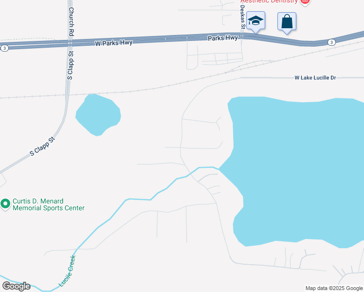 map of restaurants, bars, coffee shops, grocery stores, and more near 1991 West Lake Lucille Drive in Wasilla