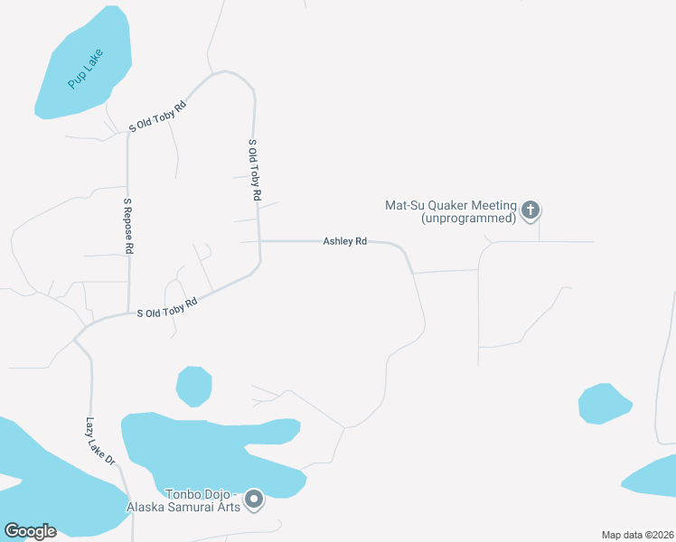 map of restaurants, bars, coffee shops, grocery stores, and more near 276 Ashley Road in Wasilla