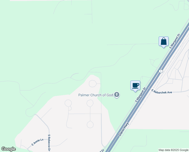map of restaurants, bars, coffee shops, grocery stores, and more near 11945 Shooting Star Circle in Palmer