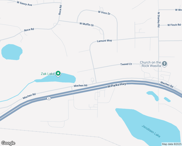 map of restaurants, bars, coffee shops, grocery stores, and more near 4081 Lamont Way in Wasilla