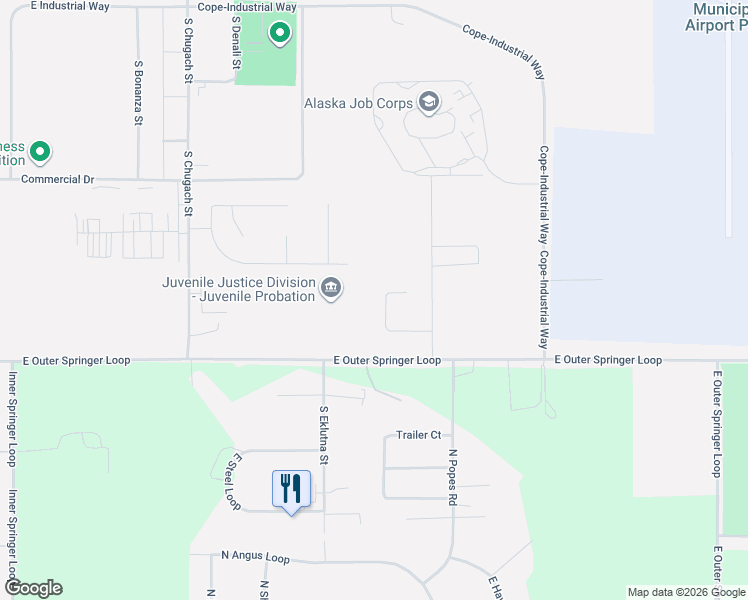 map of restaurants, bars, coffee shops, grocery stores, and more near 660 East Primrose Circle in Palmer