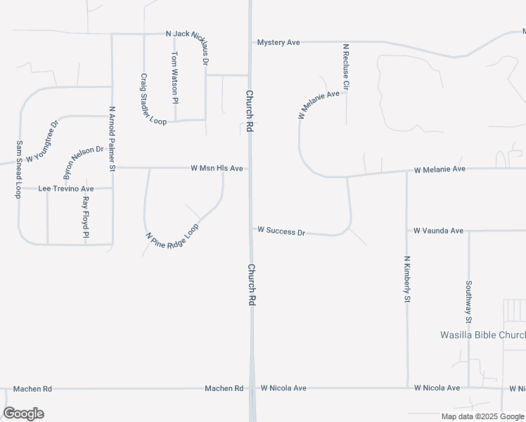 map of restaurants, bars, coffee shops, grocery stores, and more near 701-751 Church Road in Wasilla