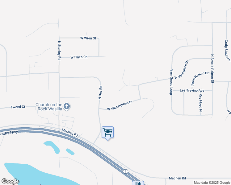 map of restaurants, bars, coffee shops, grocery stores, and more near 780 Youngtree Court in Wasilla