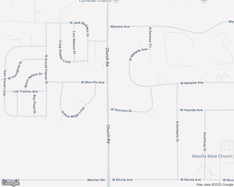 map of restaurants, bars, coffee shops, grocery stores, and more near 701 Church Road in Wasilla