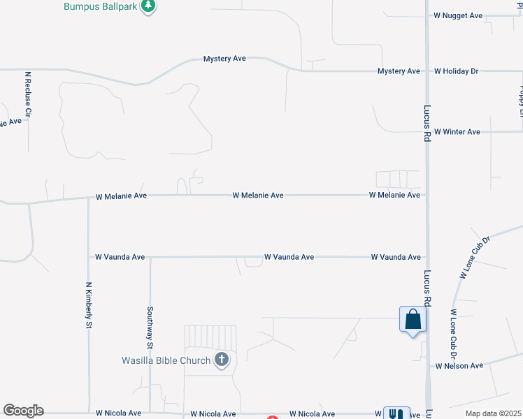 map of restaurants, bars, coffee shops, grocery stores, and more near 1600 West Melanie Avenue in Wasilla