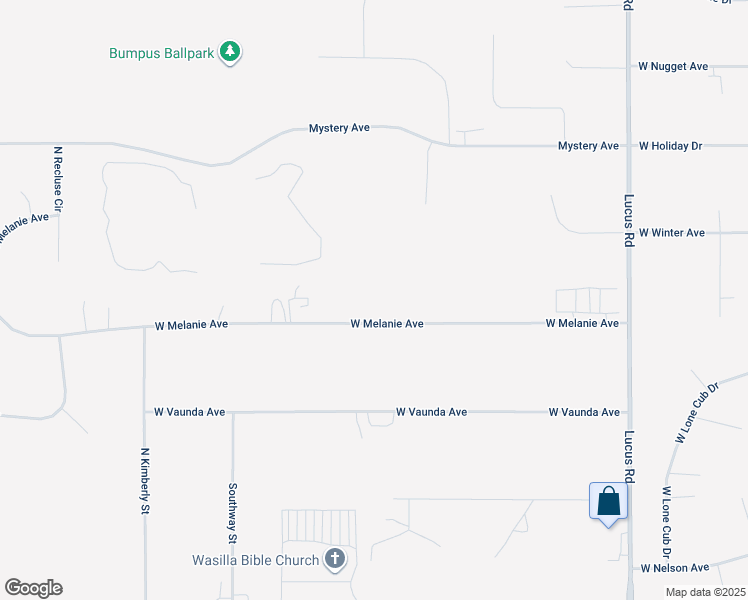 map of restaurants, bars, coffee shops, grocery stores, and more near 1601 West Melanie Avenue in Wasilla