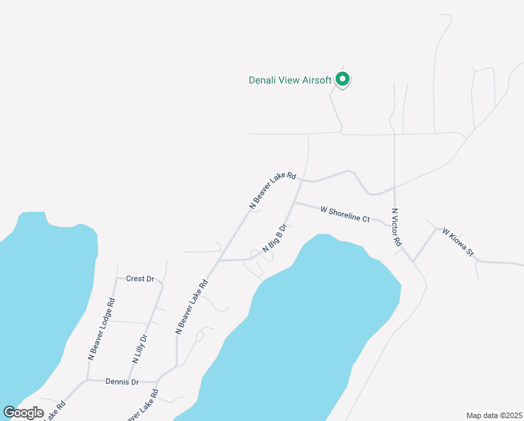 map of restaurants, bars, coffee shops, grocery stores, and more near 1307 North Beaver Lake Road in Wasilla