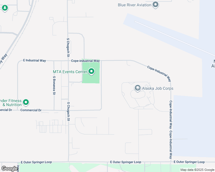 map of restaurants, bars, coffee shops, grocery stores, and more near 507 Cope-Industrial Way in Palmer