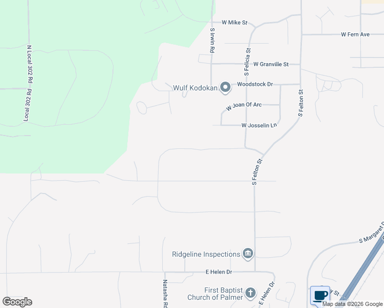 map of restaurants, bars, coffee shops, grocery stores, and more near 1499 East Hidden Ranch Loop in Palmer
