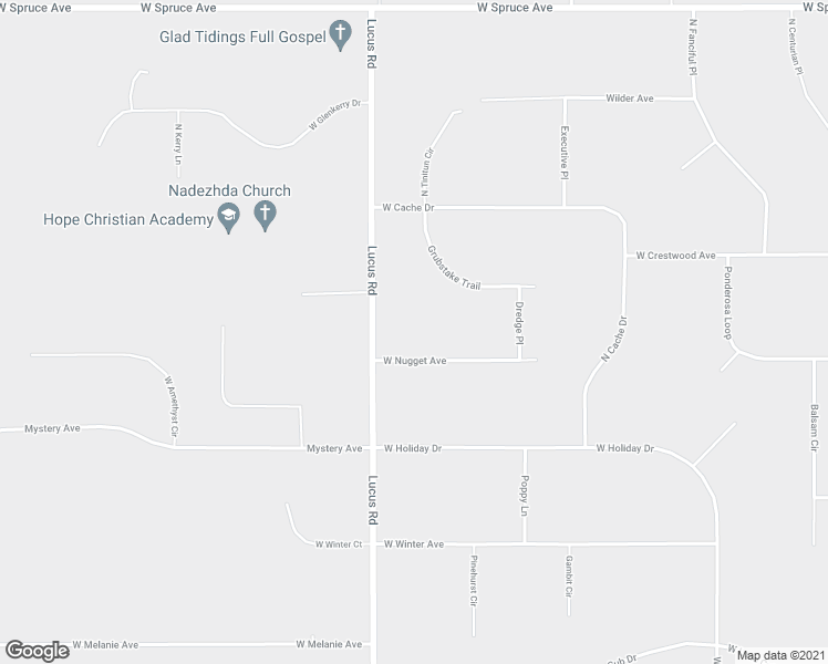 map of restaurants, bars, coffee shops, grocery stores, and more near 1101 West Nugget Avenue in Wasilla