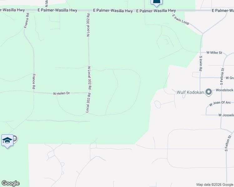 map of restaurants, bars, coffee shops, grocery stores, and more near 1415 Local 302 Road in Palmer