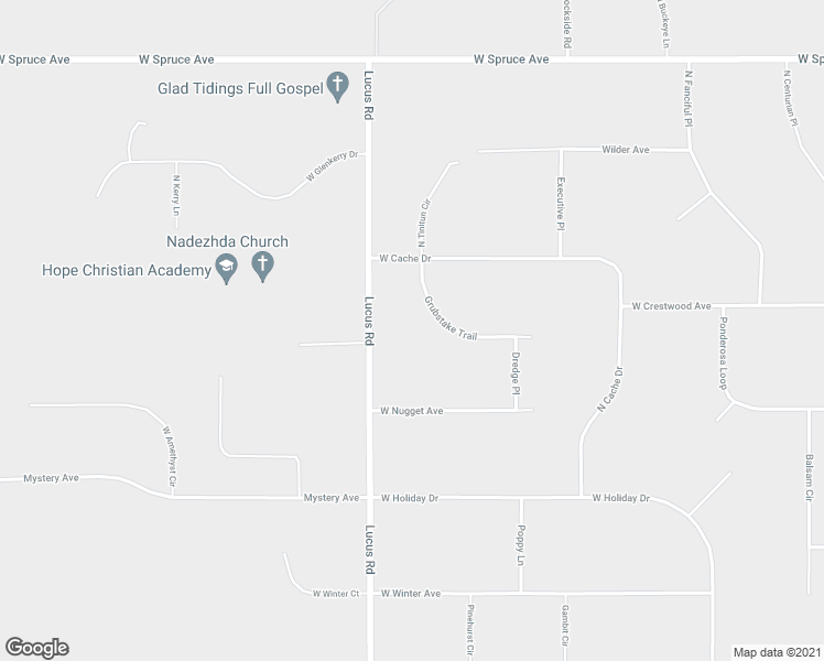 map of restaurants, bars, coffee shops, grocery stores, and more near 1470 Grubstake Trail in Wasilla