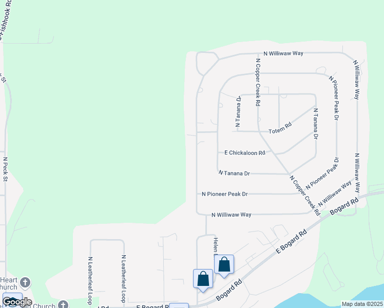 map of restaurants, bars, coffee shops, grocery stores, and more near 1276 North Williwaw Way in Wasilla