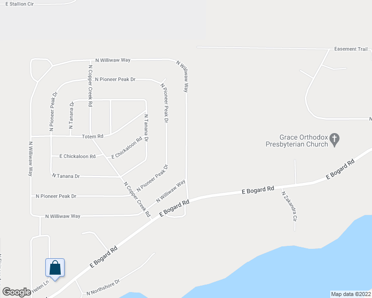 map of restaurants, bars, coffee shops, grocery stores, and more near 1601 Williwaw Way in Wasilla