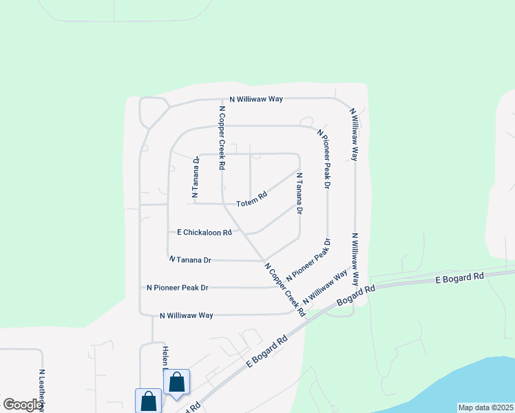 map of restaurants, bars, coffee shops, grocery stores, and more near 2100 Totem Road in Wasilla
