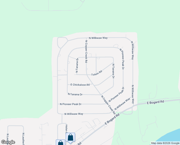 map of restaurants, bars, coffee shops, grocery stores, and more near 2029 Totem Road in Wasilla
