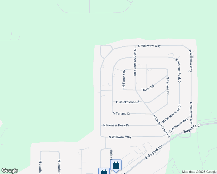map of restaurants, bars, coffee shops, grocery stores, and more near 1308 North Pioneer Peak Drive in Wasilla