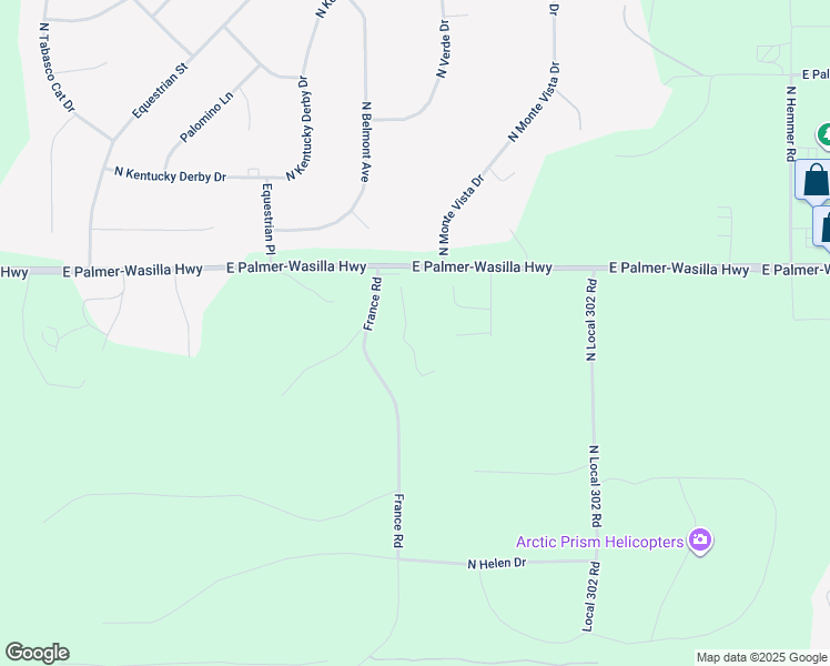 map of restaurants, bars, coffee shops, grocery stores, and more near 11420 East Palmer-Wasilla Highway in Palmer