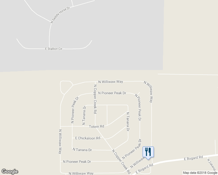 map of restaurants, bars, coffee shops, grocery stores, and more near 1414 Pioneer Peak Drive in Wasilla