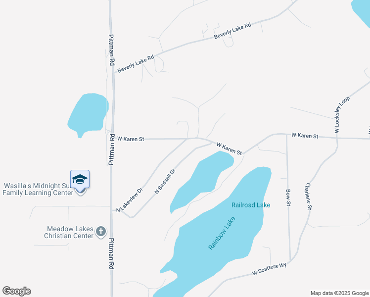 map of restaurants, bars, coffee shops, grocery stores, and more near 1801 North Lakeview Drive in Wasilla