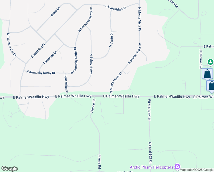 map of restaurants, bars, coffee shops, grocery stores, and more near 1860 North Monte Vista Drive in Palmer