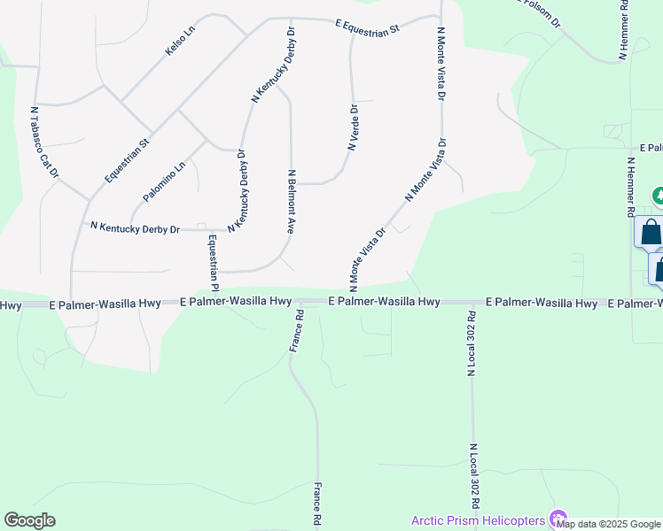 map of restaurants, bars, coffee shops, grocery stores, and more near 1860 North Monte Vista Drive in Palmer