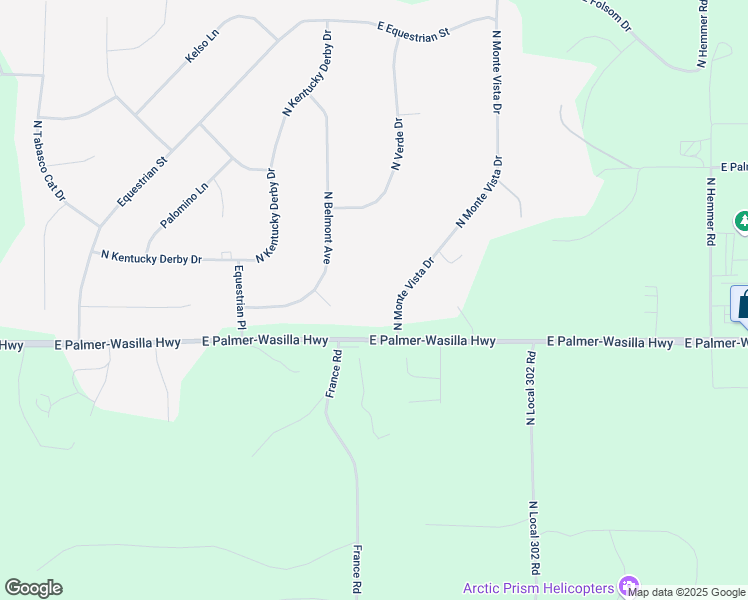 map of restaurants, bars, coffee shops, grocery stores, and more near 1860 North Monte Vista Drive in Palmer