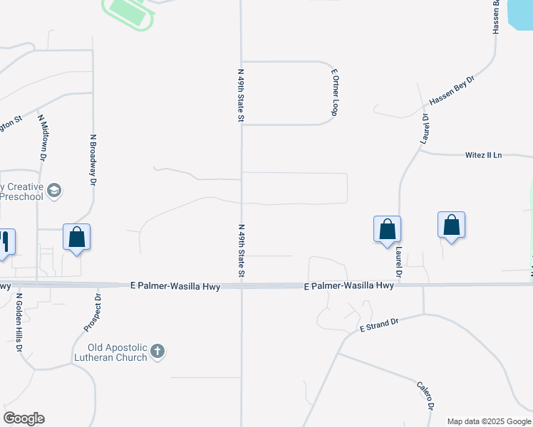 map of restaurants, bars, coffee shops, grocery stores, and more near 9695 East Trennie Loop in Palmer