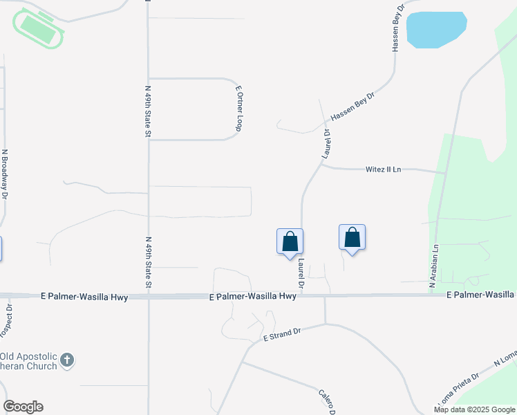 map of restaurants, bars, coffee shops, grocery stores, and more near 9910 East Trennie Loop in Palmer