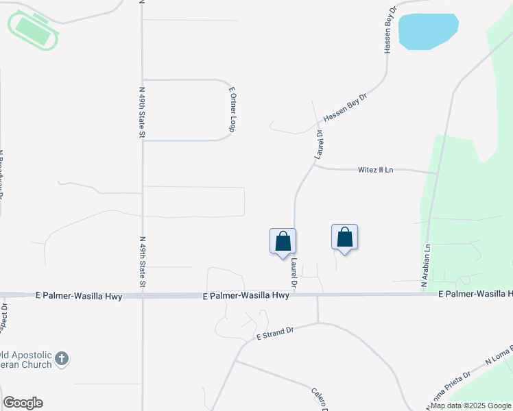 map of restaurants, bars, coffee shops, grocery stores, and more near 9910 East Trennie Loop in Palmer