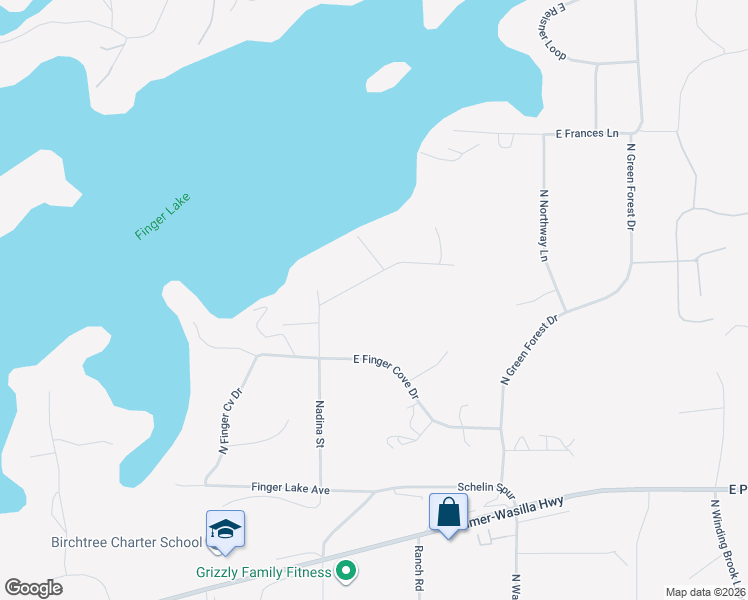 map of restaurants, bars, coffee shops, grocery stores, and more near 7300 Waldron Cove Court in Palmer