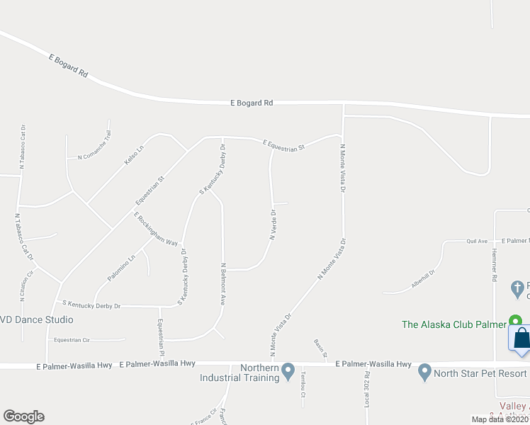 map of restaurants, bars, coffee shops, grocery stores, and more near 2244 Verde Drive in Palmer