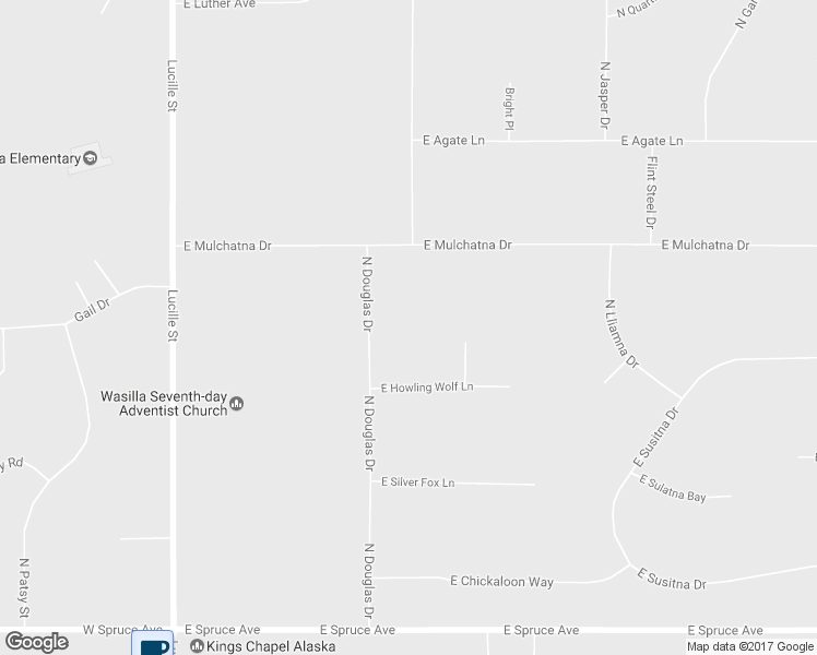 map of restaurants, bars, coffee shops, grocery stores, and more near 2261 N Douglas Dr in Wasilla