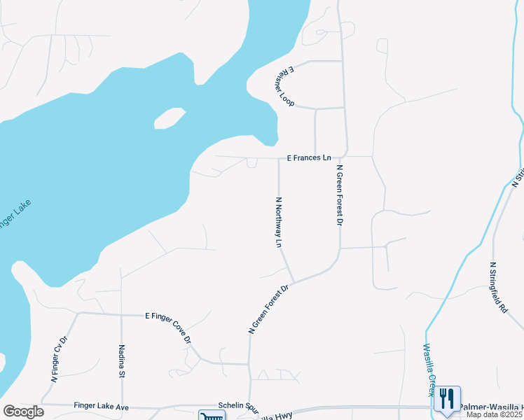 map of restaurants, bars, coffee shops, grocery stores, and more near 2260 North Northway Lane in Palmer