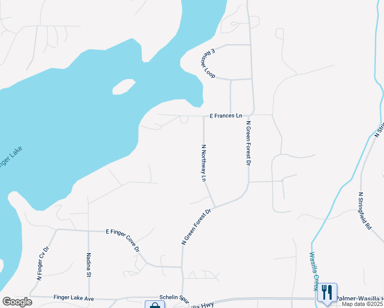 map of restaurants, bars, coffee shops, grocery stores, and more near 2260 North Northway Lane in Palmer