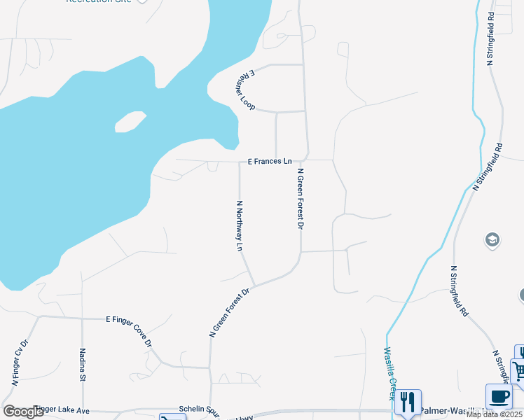 map of restaurants, bars, coffee shops, grocery stores, and more near 2261 N Northway Ln in Palmer
