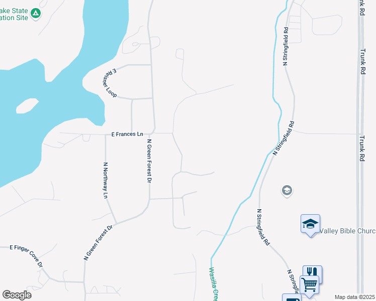 map of restaurants, bars, coffee shops, grocery stores, and more near 2425 North Larkspur Hill Circle in Palmer
