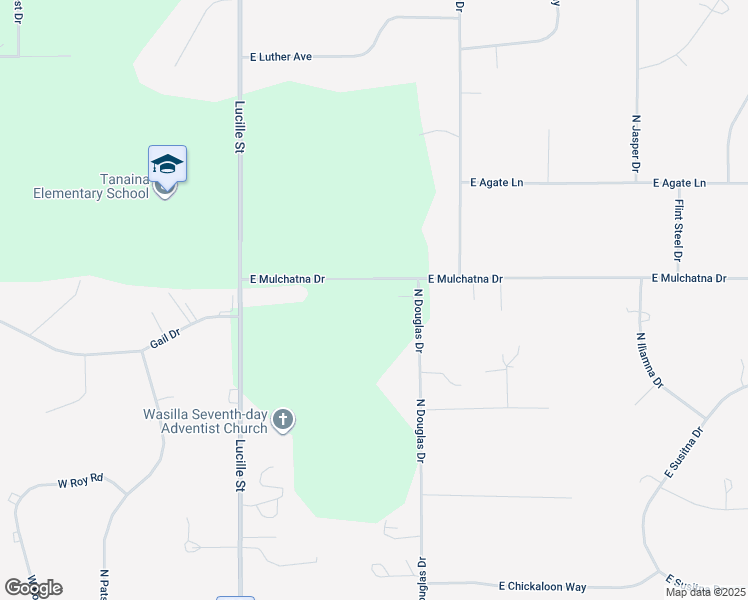 map of restaurants, bars, coffee shops, grocery stores, and more near 2350 North Douglas Drive in Wasilla