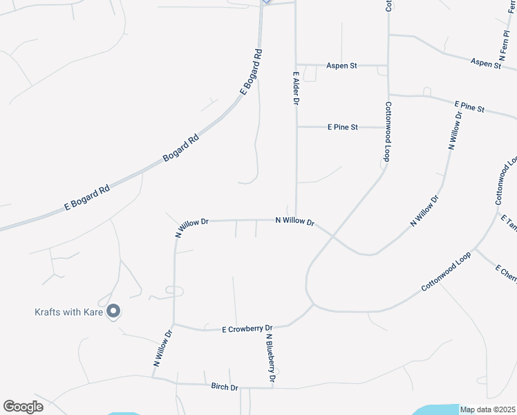 map of restaurants, bars, coffee shops, grocery stores, and more near 2284 North Willow Drive in Wasilla