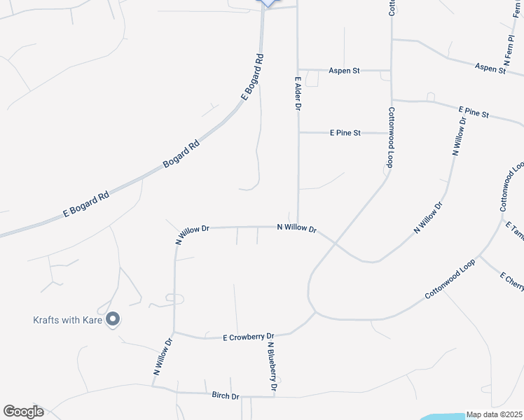 map of restaurants, bars, coffee shops, grocery stores, and more near 2284 North Willow Drive in Wasilla